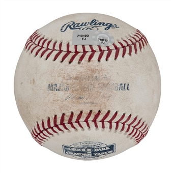 2012 Robinson Cano Game Used Baseball For Single Off Jason Hammel on 5/14/2012 (MLB Authenticated)